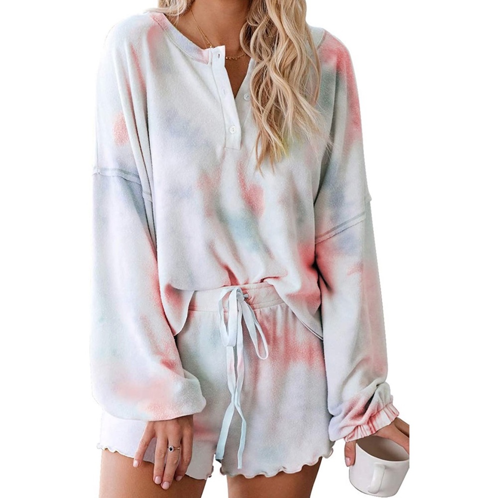 Pink & Blue Tie Dye Pajama Set